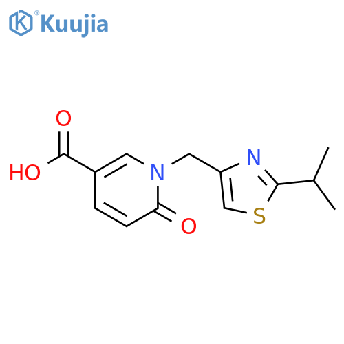 6-oxo-1-{2-(propan-2-yl)-1,3-thiazol-4-ylmethyl}-1,6-dihydropyridine-3-carboxylic acid structure