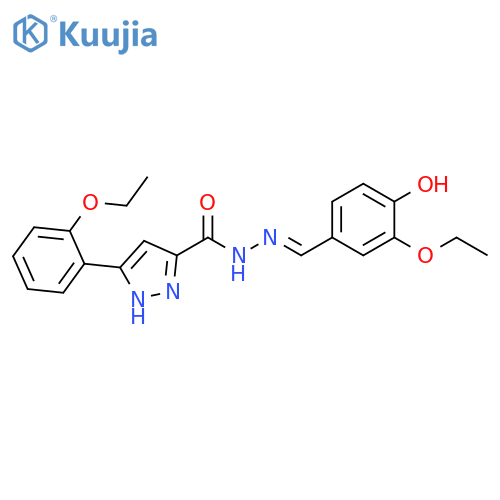 N'-[(1E)-(3-ethoxy-4-hydroxyphenyl)methylidene]-3-(2-ethoxyphenyl)-1H-pyrazole-5-carbohydrazide structure