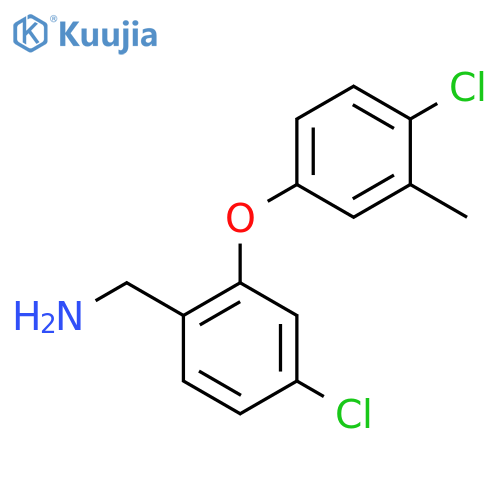 [4-Chloro-2-(4-chloro-3-methylphenoxy)phenyl]methanamine structure