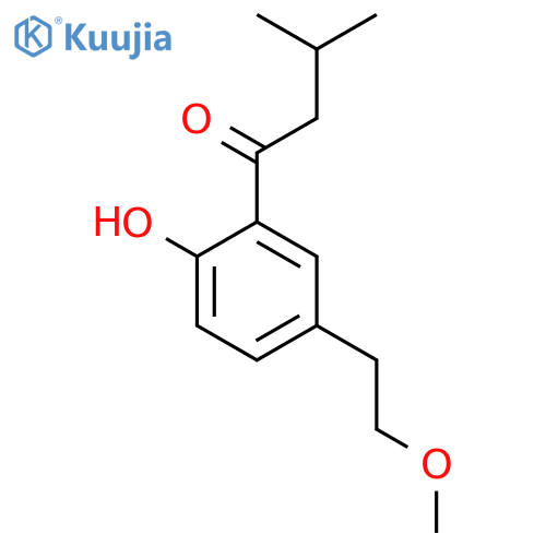 1-2-hydroxy-5-(2-methoxyethyl)phenyl-3-methylbutan-1-one structure