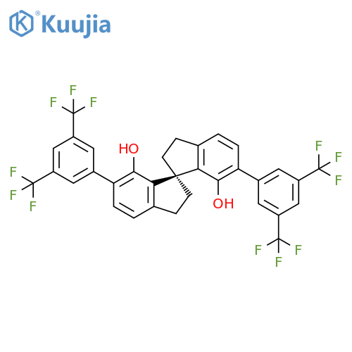 (R)-6，6'-Bis[3，5-bis(trifluoromethyl)phenyl]-2，2'，3，3'-tetrahydro-1，1'-spirobi[1H-indene]-7，7'-diol structure