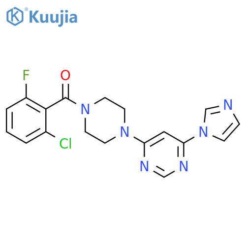 4-[4-(2-chloro-6-fluorobenzoyl)piperazin-1-yl]-6-(1H-imidazol-1-yl)pyrimidine structure