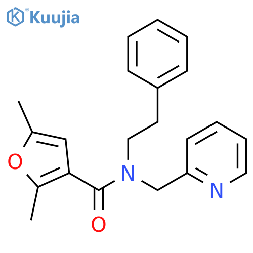 2,5-dimethyl-N-(2-phenylethyl)-N-(pyridin-2-yl)methylfuran-3-carboxamide structure