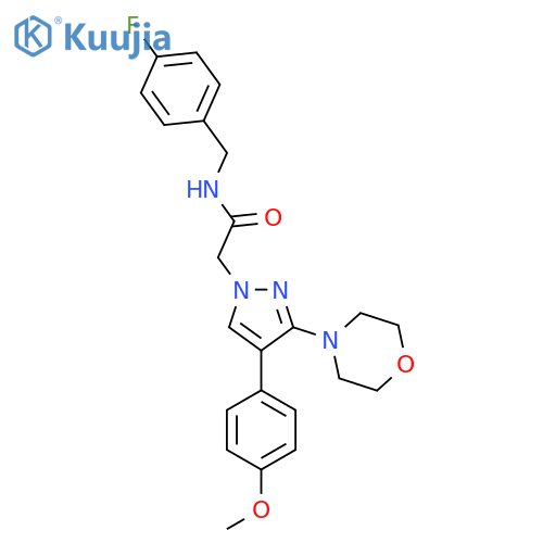 N-(4-fluorophenyl)methyl-2-4-(4-methoxyphenyl)-3-(morpholin-4-yl)-1H-pyrazol-1-ylacetamide structure