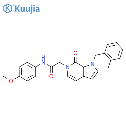 N-(4-methoxyphenyl)-2-{1-(2-methylphenyl)methyl-7-oxo-1H,6H,7H-pyrrolo2,3-cpyridin-6-yl}acetamide structure