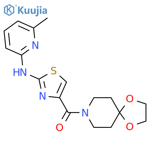 N-(4-{1,4-dioxa-8-azaspiro4.5decane-8-carbonyl}-1,3-thiazol-2-yl)-6-methylpyridin-2-amine structure