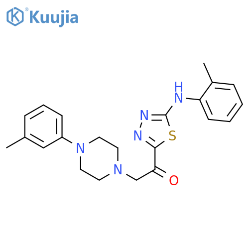2-{5-[(2-methylphenyl)amino]-1,3,4-thiadiazol-2-yl}-1-[4-(3-methylphenyl)piperazin-1-yl]ethan-1-one structure