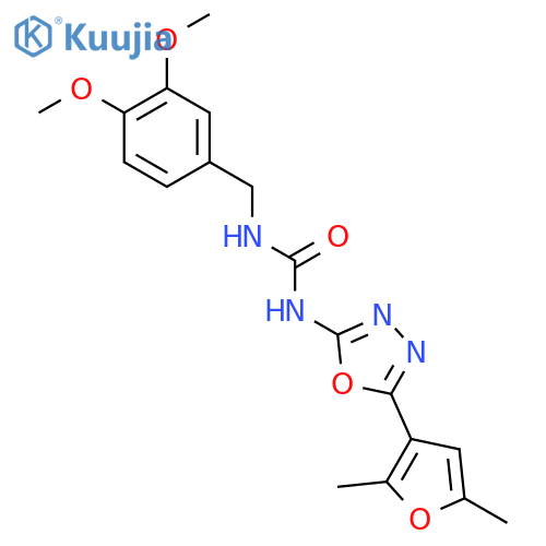 1-(3,4-dimethoxyphenyl)methyl-3-5-(2,5-dimethylfuran-3-yl)-1,3,4-oxadiazol-2-ylurea structure