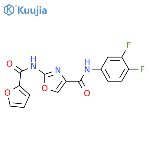 N-(3,4-difluorophenyl)-2-(furan-2-amido)-1,3-oxazole-4-carboxamide structure