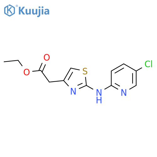 ethyl 2-{2-(5-chloropyridin-2-yl)amino-1,3-thiazol-4-yl}acetate structure