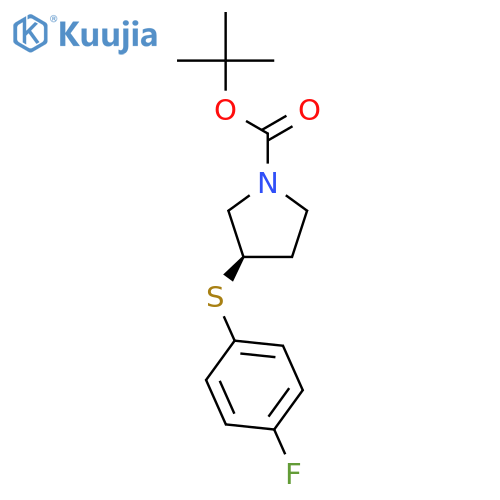(R)-tert-Butyl 3-((4-fluorophenyl)thio)pyrrolidine-1-carboxylate structure