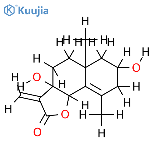 (2alpha,6beta,7allpha)-2,7-Dihydroxy-4,11(13)-eudesumadien-12,6-olide structure