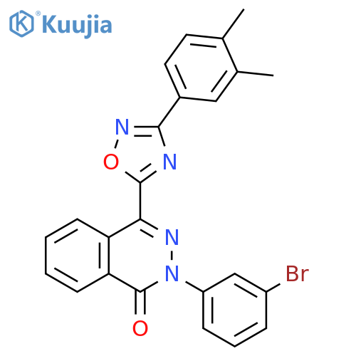 2-(3-bromophenyl)-4-[3-(3,4-dimethylphenyl)-1,2,4-oxadiazol-5-yl]-1,2-dihydrophthalazin-1-one structure