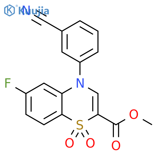 methyl 4-(3-cyanophenyl)-6-fluoro-1,1-dioxo-4H-1lambda6,4-benzothiazine-2-carboxylate structure