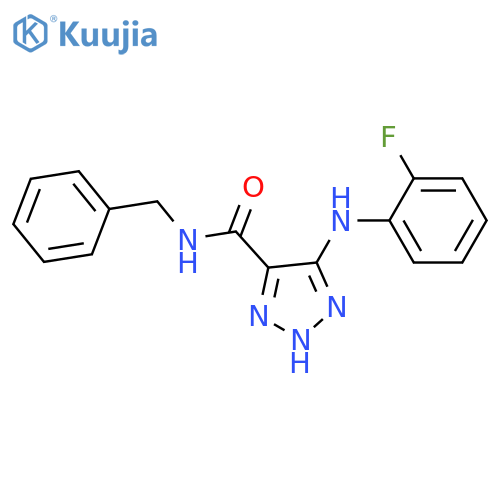 N-benzyl-5-[(2-fluorophenyl)amino]-1H-1,2,3-triazole-4-carboxamide structure