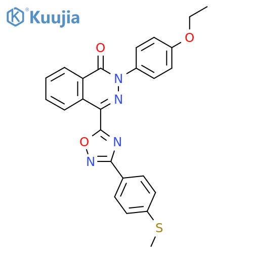2-(4-ethoxyphenyl)-4-{3-[4-(methylsulfanyl)phenyl]-1,2,4-oxadiazol-5-yl}-1,2-dihydrophthalazin-1-one structure