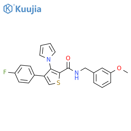 4-(4-fluorophenyl)-N-[(3-methoxyphenyl)methyl]-3-(1H-pyrrol-1-yl)thiophene-2-carboxamide structure