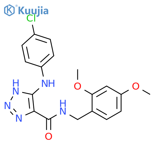 5-[(4-Chlorophenyl)amino]-N-[(2,4-dimethoxyphenyl)methyl]-1H-1,2,3-triazole-4-carboxamide structure