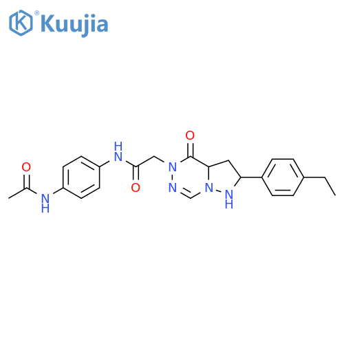 N-(4-acetamidophenyl)-2-[2-(4-ethylphenyl)-4-oxo-4H,5H-pyrazolo[1,5-d][1,2,4]triazin-5-yl]acetamide structure