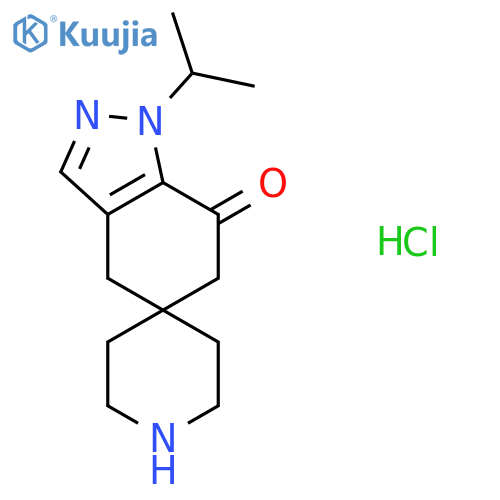 Spiro[5H-indazole-5,4'-piperidin]-7(6H)-one, 1,4-dihydro-1-(1-methylethyl)-, hydrochloride (1:) structure