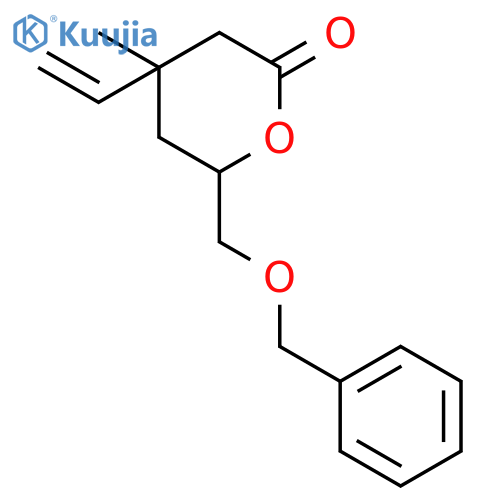 (4S,6R)-6-((Benzyloxy)methyl)-4-methyl-4-vinyltetrahydro-2H-pyran-2-one structure
