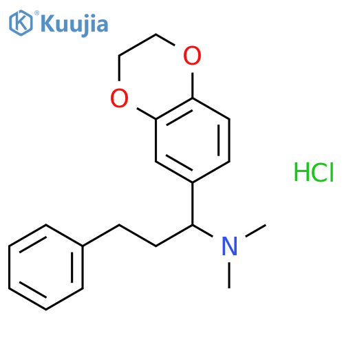 1,4-Benzodioxin-6-methanamine,2,3-dihydro-N,N-dimethyl-a-(2-phenylethyl)-, hydrochloride (1:1) structure