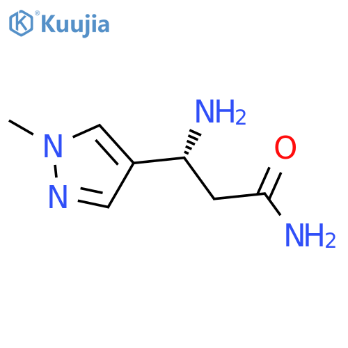(3R)-3-amino-3-(1-methyl-1h-pyrazol-4-yl)propanamide structure
