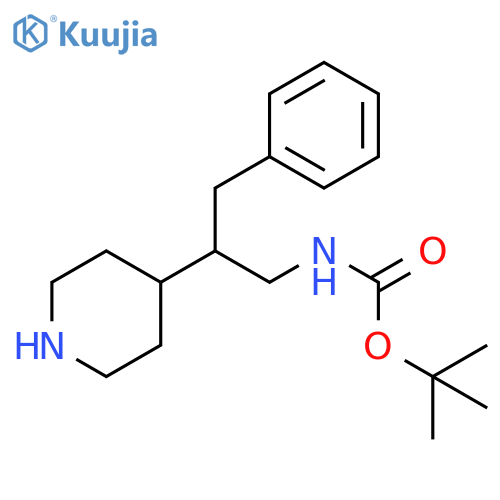 Carbamic acid, N-[3-phenyl-2-(4-piperidinyl)propyl]-, 1,1-dimethylethyl ester structure
