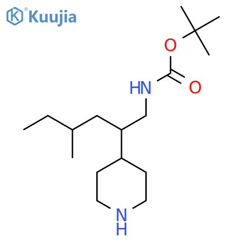 Carbamic acid, N-[4-methyl-2-(4-piperidinyl)hexyl]-, 1,1-dimethylethyl ester structure