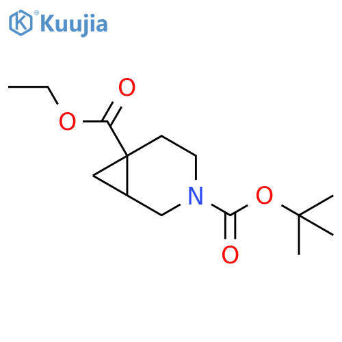 O3-tert-butyl O6-ethyl 3-azabicyclo[4.1.0]heptane-3,6-dicarboxylate structure