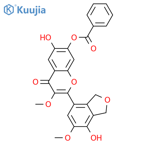 2-(6,7-Dihydroxy-4-isobenzofuranyl)-3,6,7-trihydroxy-4H-1-benzopyran-4-one; 3,6'-Di-Me ether, 7-benzoyl structure