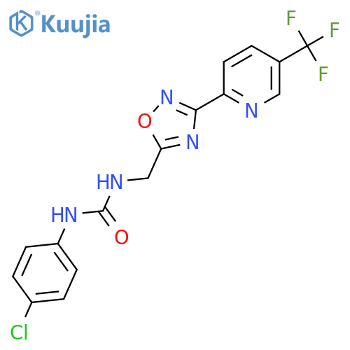 1-(4-Chlorophenyl)-3-[[3-[5-(trifluoromethyl)pyridin-2-yl]-1,2,4-oxadiazol-5-yl]methyl]urea structure