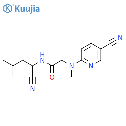 N-(1-cyano-3-methylbutyl)-2-[(5-cyanopyridin-2-yl)(methyl)amino]acetamide structure