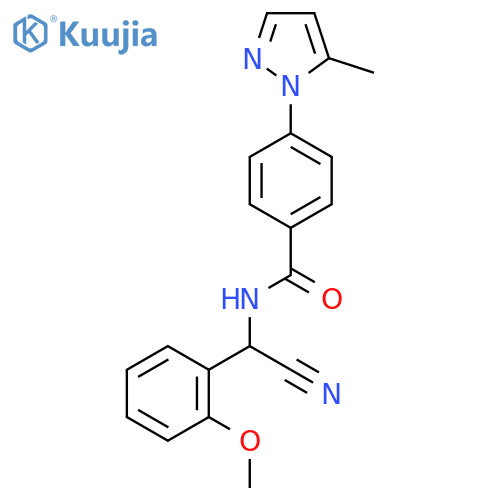 N-[cyano(2-methoxyphenyl)methyl]-4-(5-methyl-1H-pyrazol-1-yl)benzamide structure
