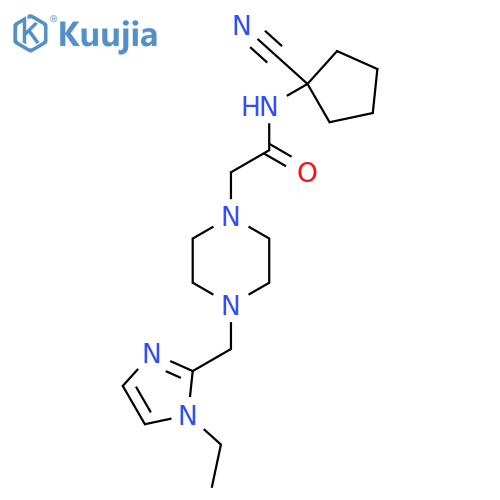 N-(1-cyanocyclopentyl)-2-{4-[(1-ethyl-1H-imidazol-2-yl)methyl]piperazin-1-yl}acetamide structure