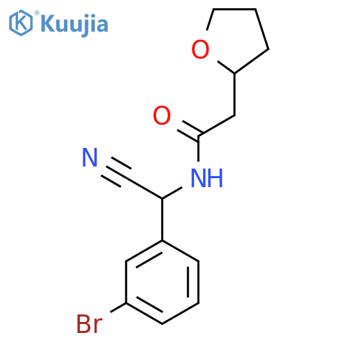 N-(3-bromophenyl)(cyano)methyl-2-(oxolan-2-yl)acetamide structure