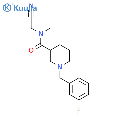 N-(cyanomethyl)-1-[(3-fluorophenyl)methyl]-N-methylpiperidine-3-carboxamide structure