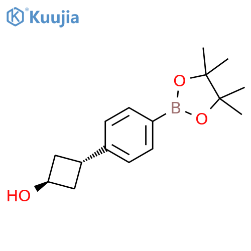 trans-3-[4-(4,4,5,5-tetramethyl-1,3,2-dioxaborolan-2-yl)phenyl]cyclobutan-1-ol structure