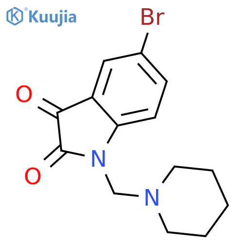 5-bromo-1-[(piperidin-1-yl)methyl]-2,3-dihydro-1H-indole-2,3-dione structure