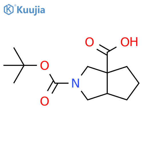 2-[(tert-butoxy)carbonyl]-octahydrocyclopenta[c]pyrrole-3a-carboxylic acid structure