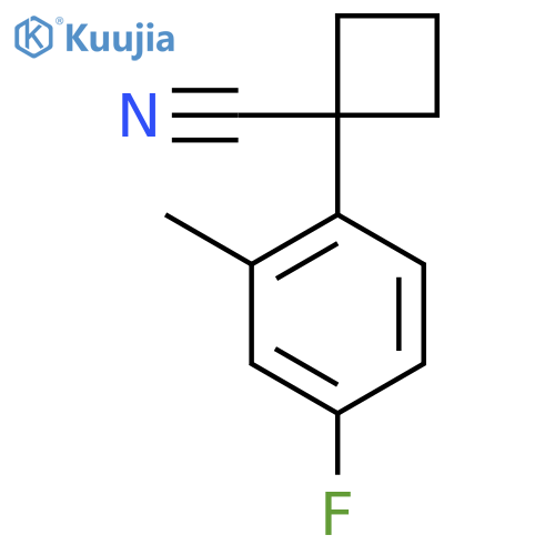 1-(4-fluoro-2-methylphenyl)cyclobutane-1-carbonitrile structure