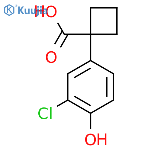 1-(3-chloro-4-hydroxyphenyl)cyclobutane-1-carboxylic acid structure