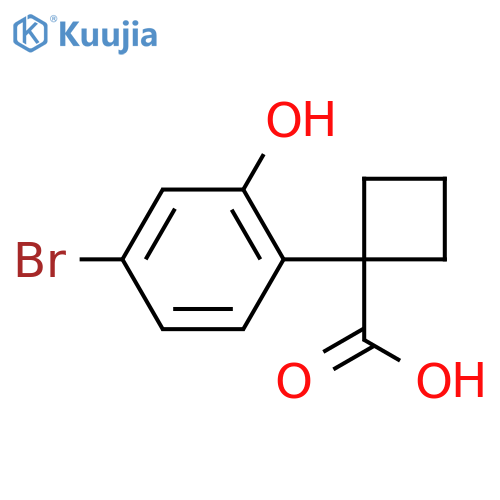 1-(4-bromo-2-hydroxyphenyl)cyclobutane-1-carboxylic acid structure