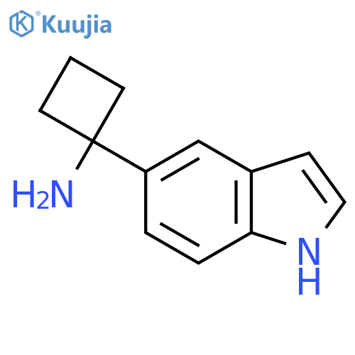 1-(1H-indol-5-yl)cyclobutan-1-amine structure