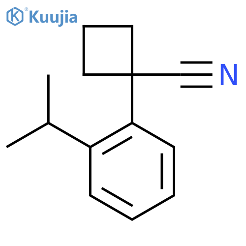 1-2-(propan-2-yl)phenylcyclobutane-1-carbonitrile structure