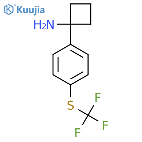1-{4-(trifluoromethyl)sulfanylphenyl}cyclobutan-1-amine structure