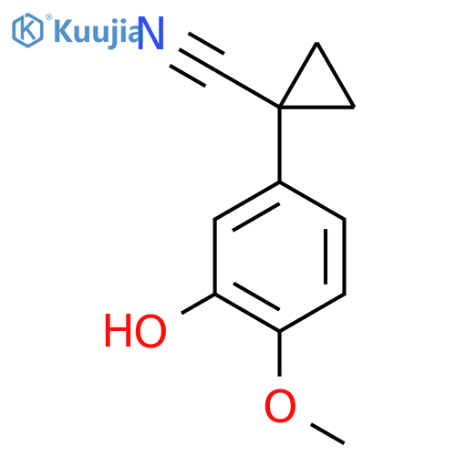 1-(3-hydroxy-4-methoxyphenyl)cyclopropane-1-carbonitrile structure