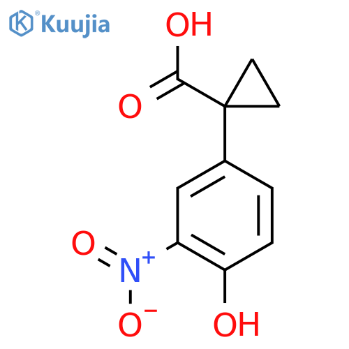 1-(4-hydroxy-3-nitrophenyl)cyclopropane-1-carboxylic acid structure