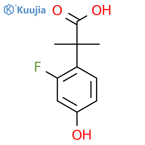 2-(2-fluoro-4-hydroxyphenyl)-2-methylpropanoic acid structure