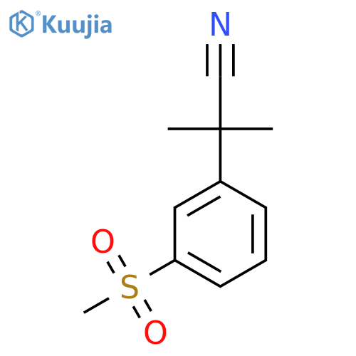 2-(3-methanesulfonylphenyl)-2-methylpropanenitrile structure
